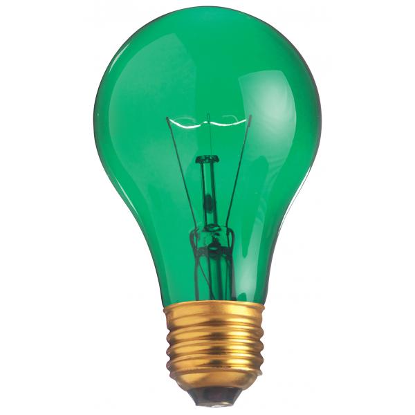 25W A19 TRANS. GREEN 130V Fashion