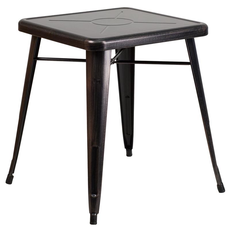 Flash Furniture 23.75” Square Black-Antique Gold Metal Indoor-Outdoor Table – CH-31330-29-BQ-GG Supply
