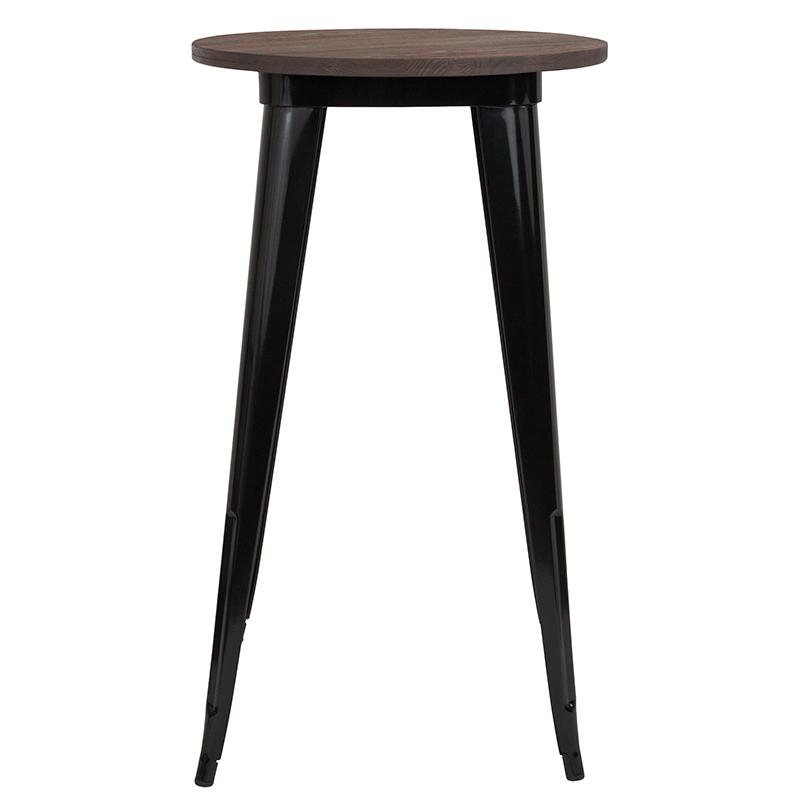 Flash Furniture 24″ Round Black Metal Indoor Bar Height Table with Walnut Rustic Wood Top – CH-51080-40M1-BK-GG Online