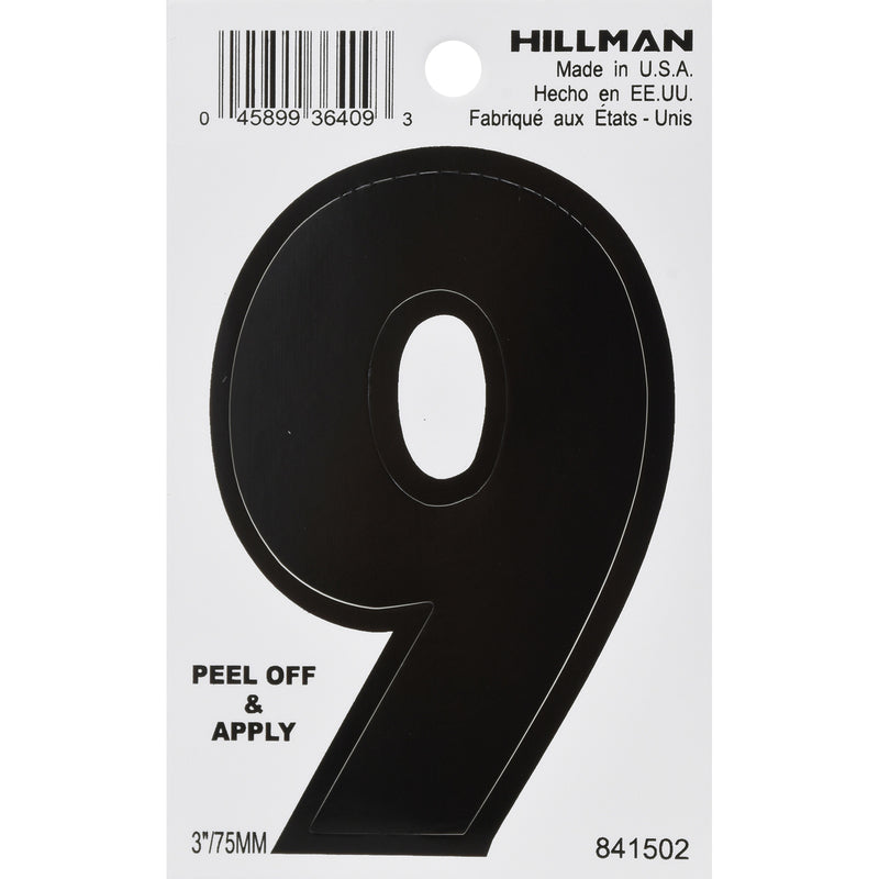 3″ BLK #9 VINYL ADHV 1PC Supply