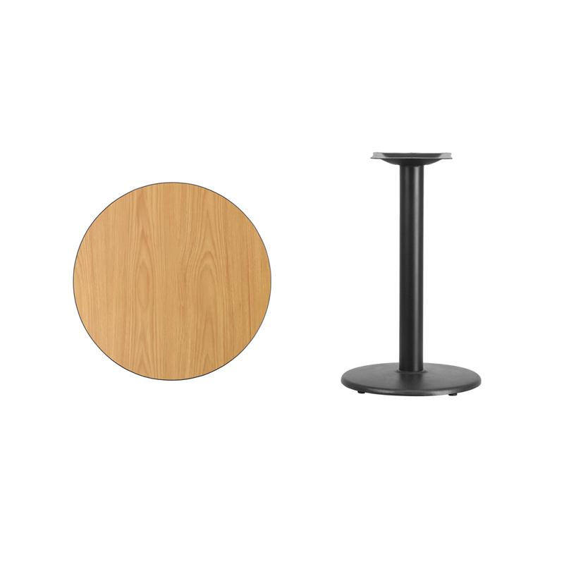 Flash Furniture 24” Round Natural Laminate Table Top with 18” Round Table Height Base – XU-RD-24-NATTB-TR18-GG Hot on Sale