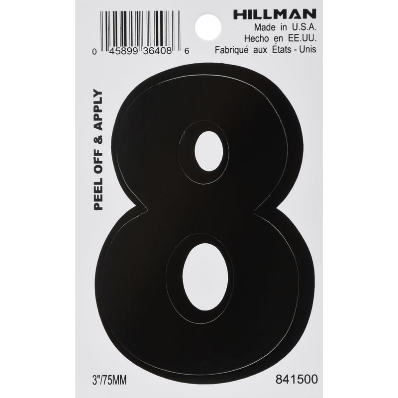 3″ BLK #8 VINYL ADHV 1PC Online Sale