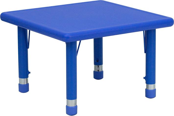 Flash Furniture 24” Square Blue Plastic Height Adjustable Activity Table – YU-YCX-002-2-SQR-TBL-BLUE-GG Online
