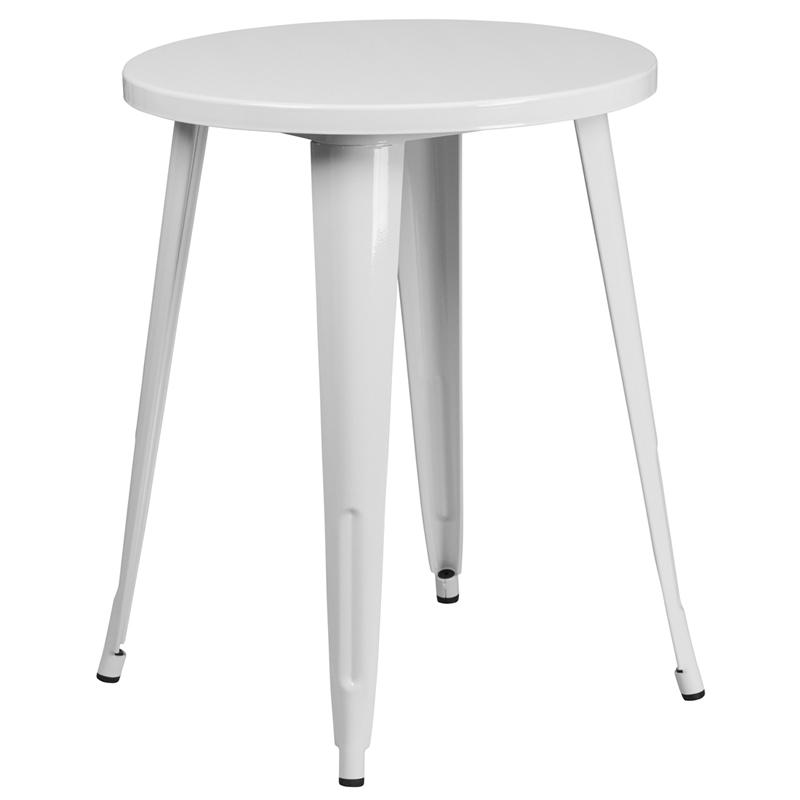 Flash Furniture 24” Round White Metal Indoor-Outdoor Table – CH-51080-29-WH-GG Online