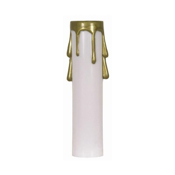 3″ WHTE/GOLD DRIP CAND. CANDLE Sale