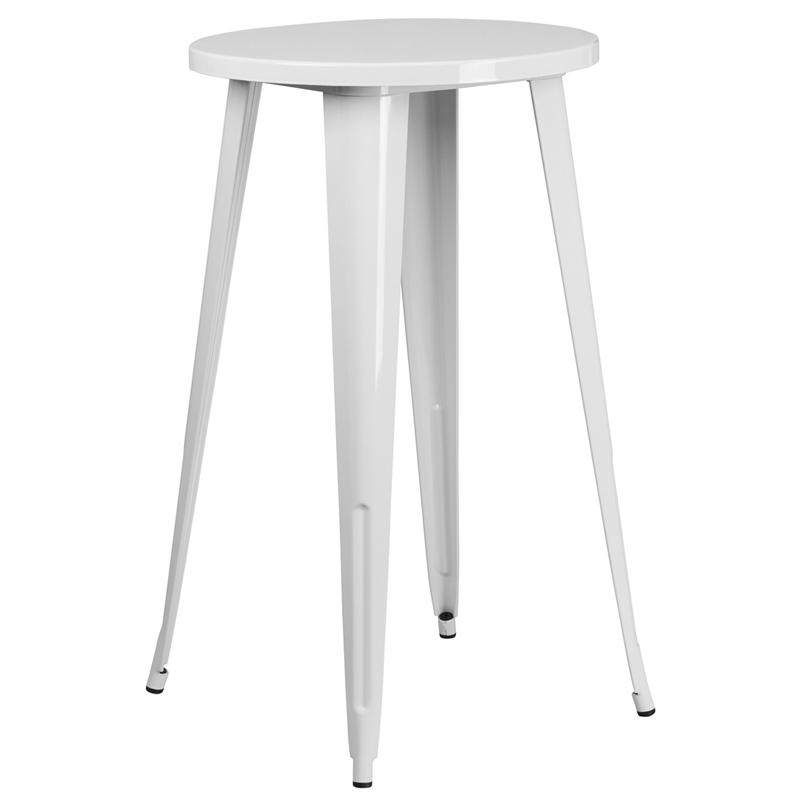 Flash Furniture 24” Round White Metal Indoor-Outdoor Bar Height Table – CH-51080-40-WH-GG Sale