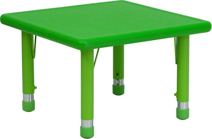 Flash Furniture 24” Square Green Plastic Height Adjustable Activity Table – YU-YCX-002-2-SQR-TBL-GREEN-GG Online now