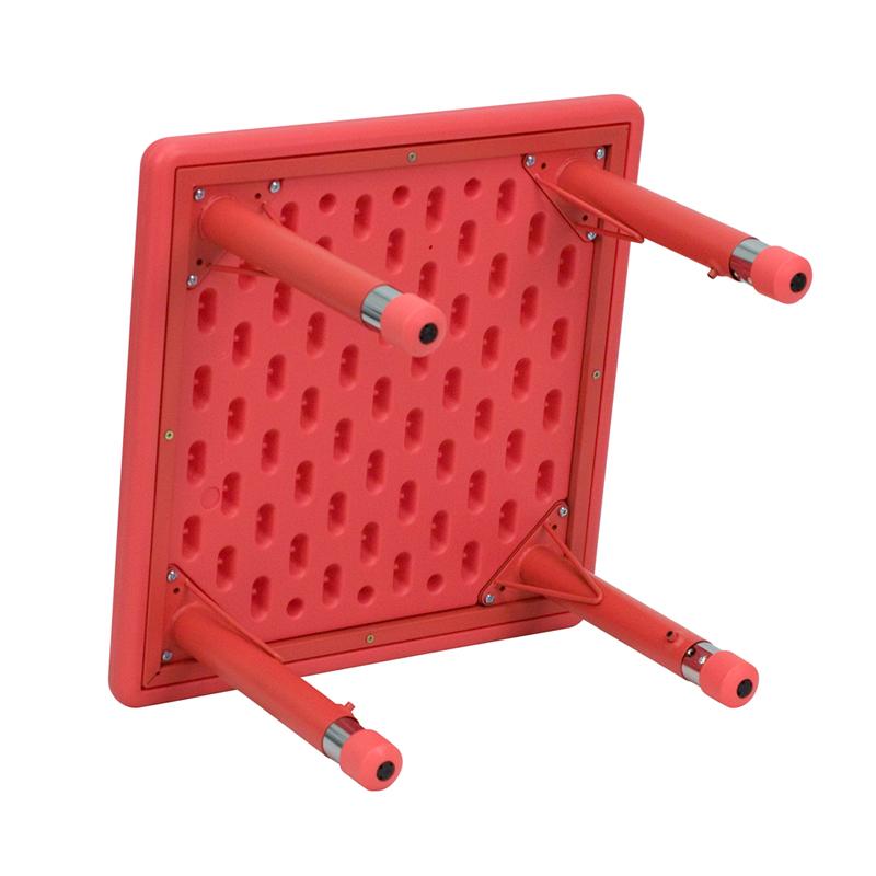 Flash Furniture 24” Square Red Plastic Height Adjustable Activity Table – YU-YCX-002-2-SQR-TBL-RED-GG Sale
