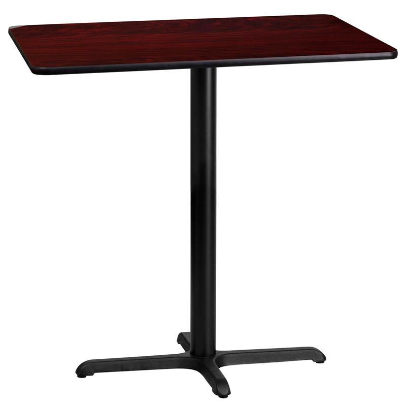 Flash Furniture 24” x 42” Rectangular Mahogany Laminate Table Top with 22” x 30” Bar Height Table Base – XU-MAHTB-2442-T2230B-GG Discount