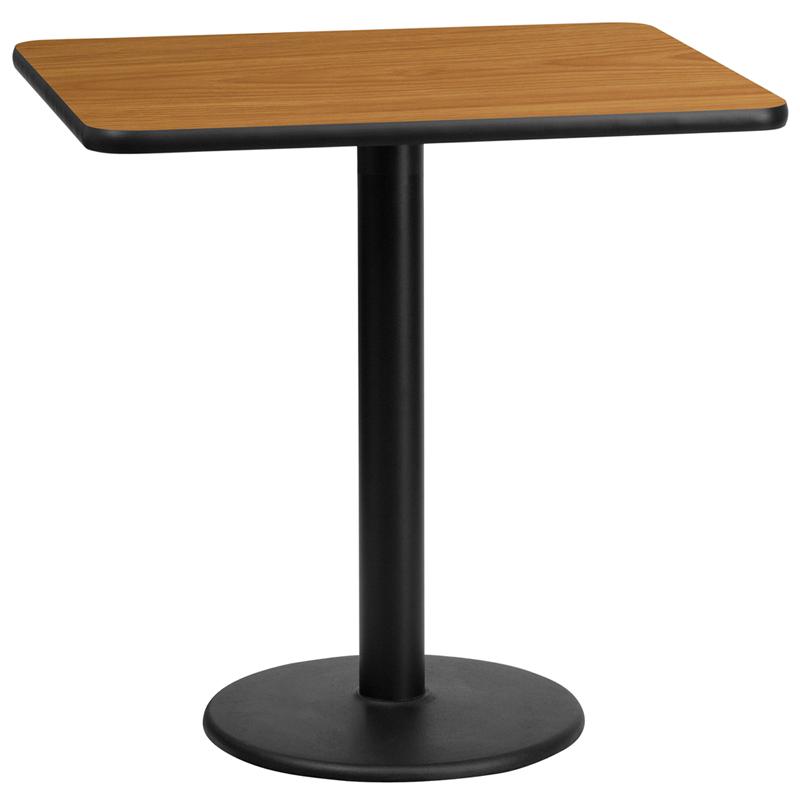 Flash Furniture 24” x 30” Rectangular Natural Laminate Table Top with 18” Round Table Height Base – XU-NATTB-2430-TR18-GG on Sale