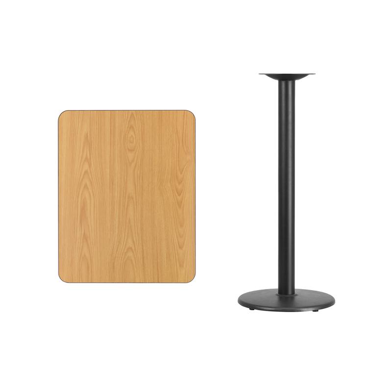 Flash Furniture 24” x 30” Rectangular Natural Laminate Table Top with 18” Round Bar Height Table Base – XU-NATTB-2430-TR18B-GG Online Sale