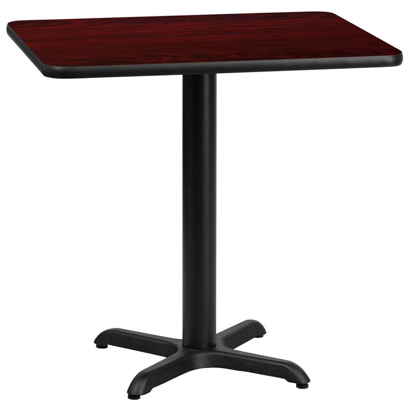 Flash Furniture 24” x 30” Rectangular Mahogany Laminate Table Top with 22” x 22” Table Height Base – XU-MAHTB-2430-T2222-GG Sale