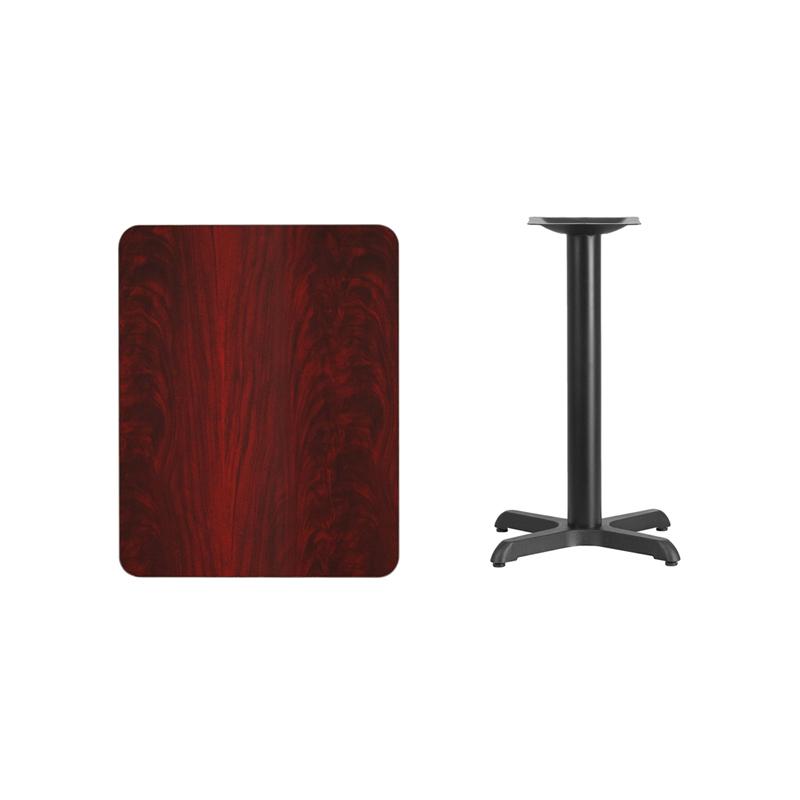Flash Furniture 24” x 30” Rectangular Mahogany Laminate Table Top with 22” x 22” Table Height Base – XU-MAHTB-2430-T2222-GG Sale