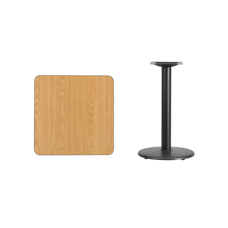 Flash Furniture 24” Square Natural Laminate Table Top with 18” Round Table Height Base – XU-NATTB-2424-TR18-GG Online