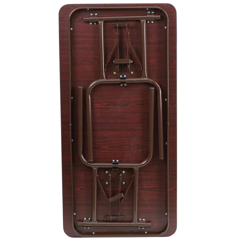 Flash Furniture 24” x 48” Rectangular Mahogany Melamine Laminate Folding Banquet Table – YT-2448-MEL-WAL-GG Online now