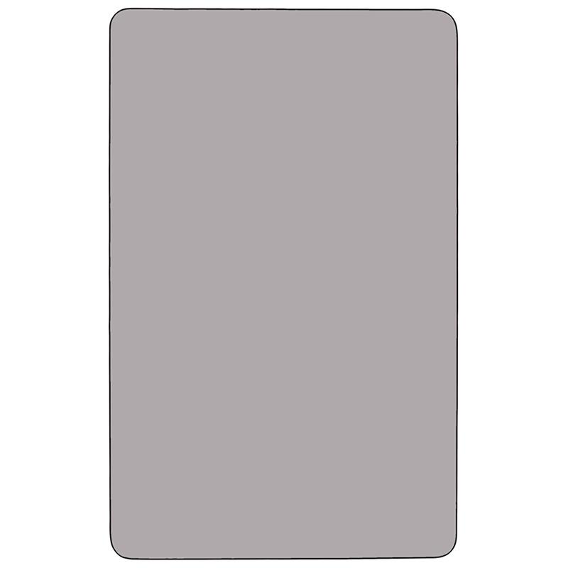 Flash Furniture 24”W x 48”L Rectangular Grey Thermal Laminate Activity Table – Height Adjustable Short Legs – XU-A2448-REC-GY-T-P-GG on Sale