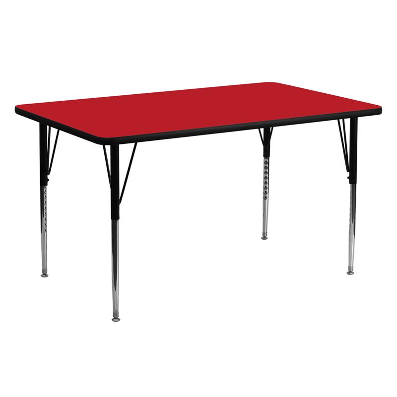 Flash Furniture 24”W x 60”L Rectangular Red HP Laminate Activity Table – Standard Height Adjustable Legs – XU-A2460-REC-RED-H-A-GG Online