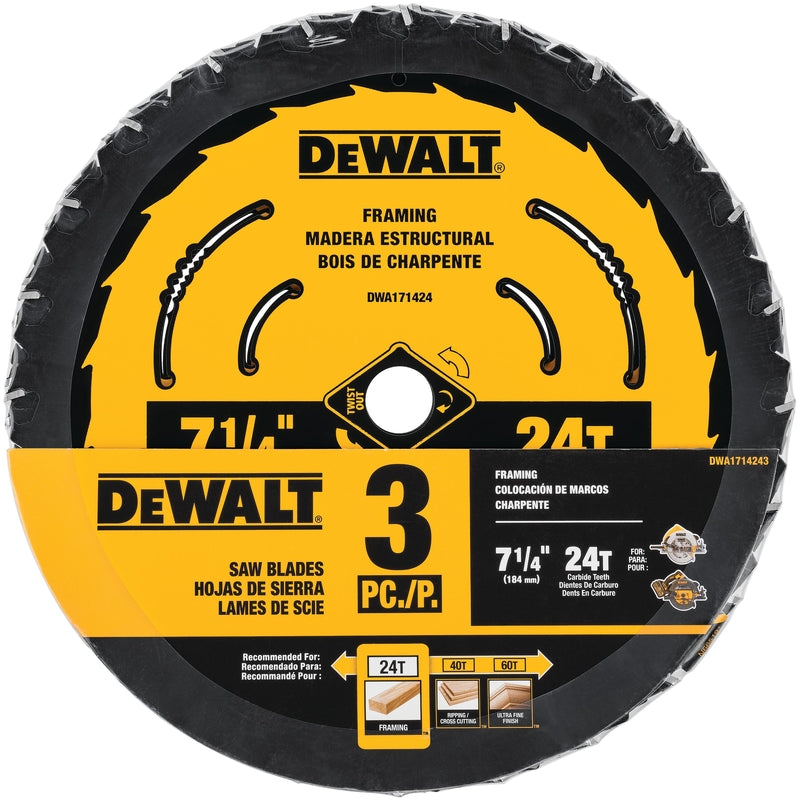 DW CIRC BLD7-1/4″24T 3PK Fashion