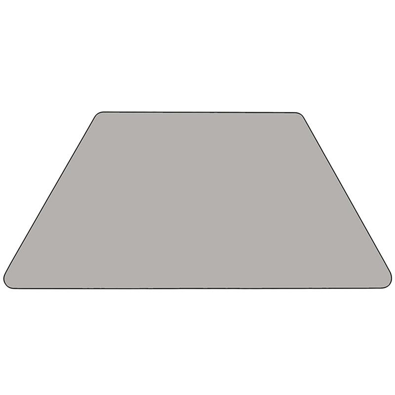 Flash Furniture 25”W x 45”L Trapezoid Grey HP Laminate Activity Table – Standard Height Adjustable Legs – XU-A2448-TRAP-GY-H-A-GG Supply
