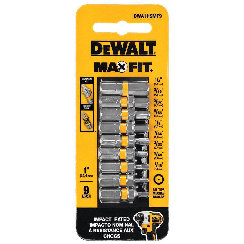 DW HEX BIT SET 1″ 9PK Online now