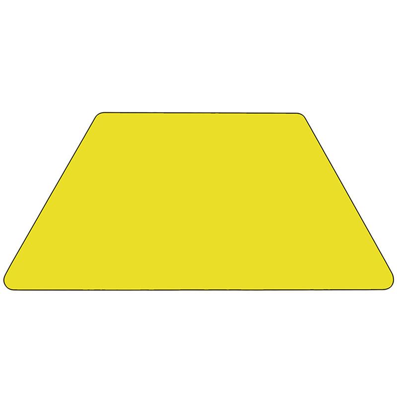 Flash Furniture 25”W x 45”L Trapezoid Yellow HP Laminate Activity Table – Height Adjustable Short Legs – XU-A2448-TRAP-YEL-H-P-GG Sale