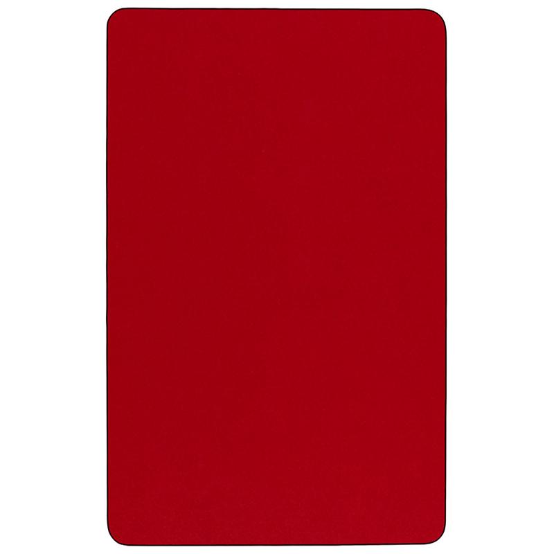 Flash Furniture 24”W x 48”L Rectangular Red Thermal Laminate Activity Table – Height Adjustable Short Legs – XU-A2448-REC-RED-T-P-GG Discount