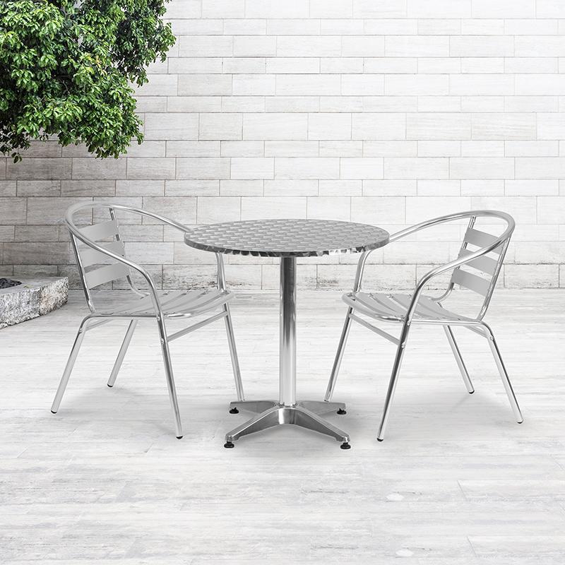 Flash Furniture 27.5” Round Aluminum Indoor-Outdoor Table with Base – TLH-052-2-GG Online now