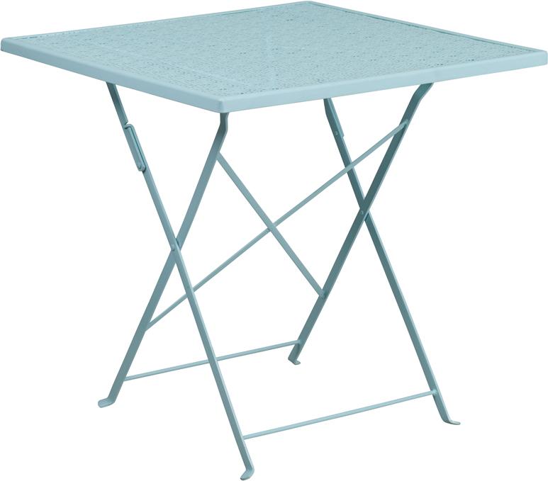 Flash Furniture 28” Square Sky Blue Indoor-Outdoor Steel Folding Patio Table – CO-1-SKY-GG Online