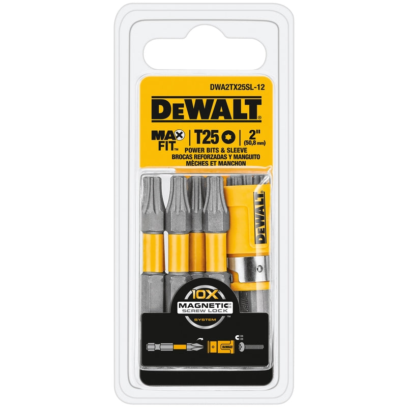 DW T25 BIT+SLV 2″ 12PC Online now