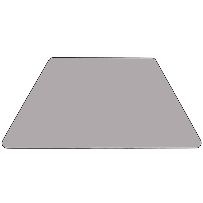 Flash Furniture 29.5”W x 57.25”L Trapezoid Grey Thermal Laminate Activity Table – Standard Height Adjustable Legs – XU-A3060-TRAP-GY-T-A-GG Discount