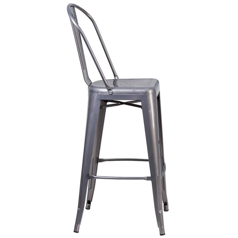 Flash Furniture 30” High Clear Coated Indoor Barstool with Back – XU-DG-TP001B-30-GG Discount