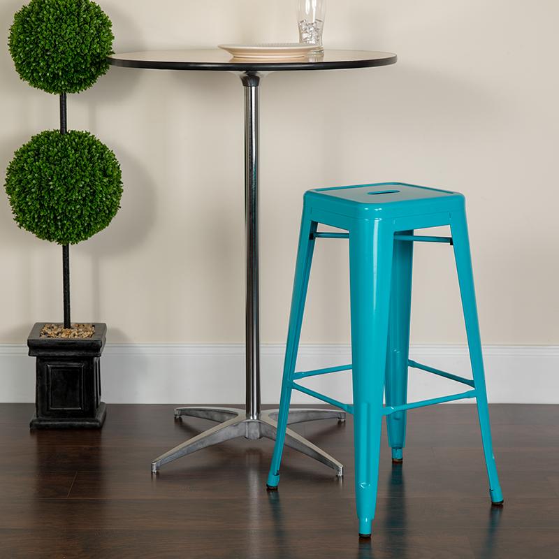 Flash Furniture 30” High Backless Crystal Teal-Blue Indoor-Outdoor Barstool – ET-BT3503-30-CB-GG Hot on Sale