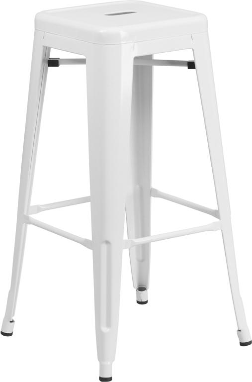Flash Furniture 30” High Backless White Metal Indoor-Outdoor Barstool with Square Seat – CH-31320-30-WH-GG Discount