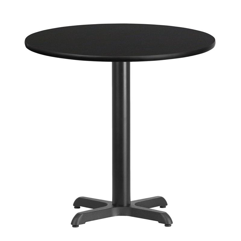Flash Furniture 30” Round Black Laminate Table Top with 22” x 22” Table Height Base – XU-RD-30-BLKTB-T2222-GG Online Sale