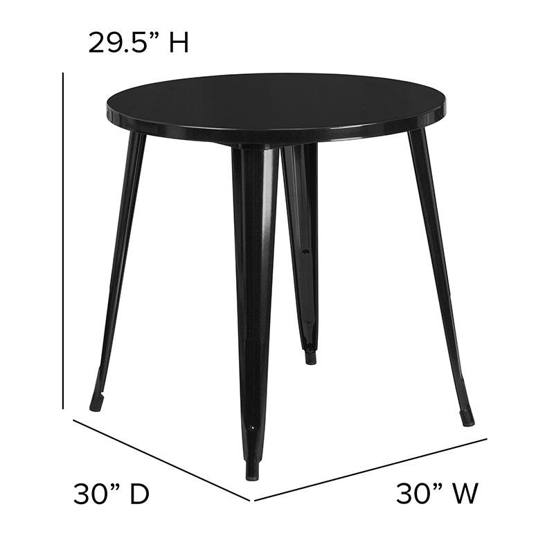 Flash Furniture 30” Round Black Metal Indoor-Outdoor Table – CH-51090-29-BK-GG Online Sale