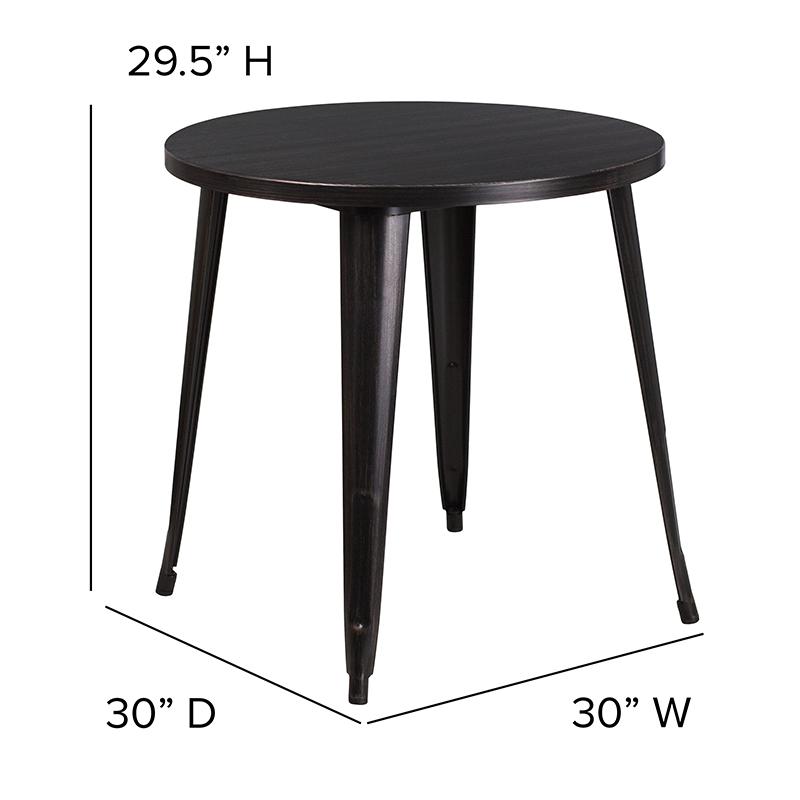 Flash Furniture 30” Round Black-Antique Gold Metal Indoor-Outdoor Table – CH-51090-29-BQ-GG Discount