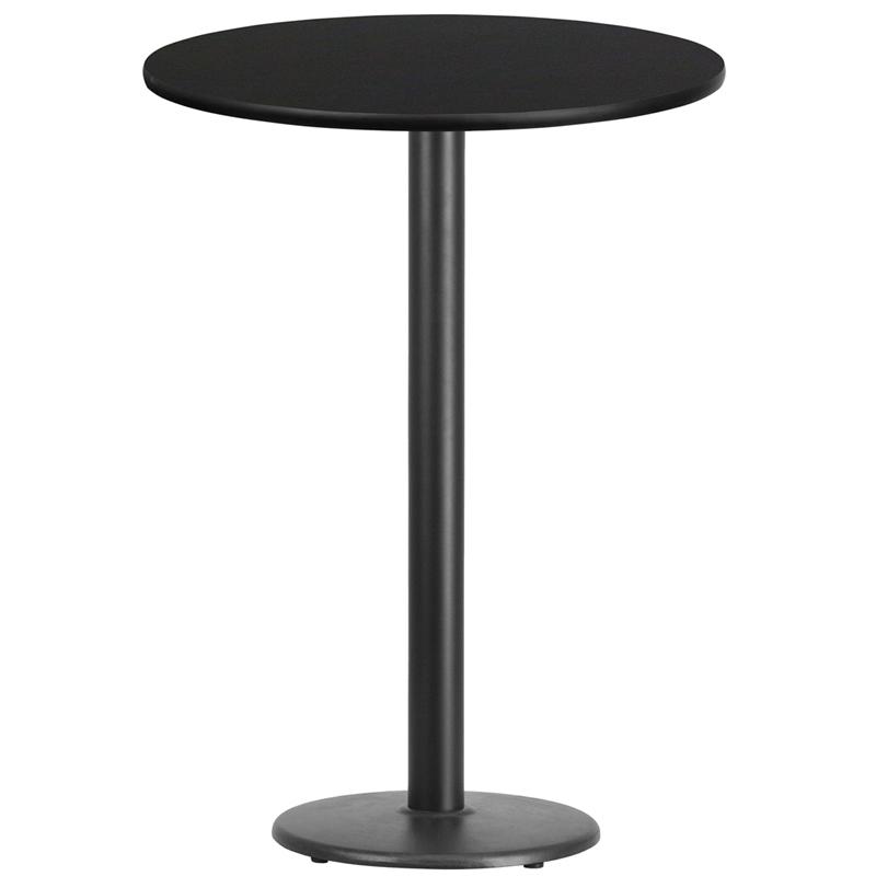 Flash Furniture 30” Round Black Laminate Table Top with 18” Round Bar Height Table Base – XU-RD-30-BLKTB-TR18B-GG Discount