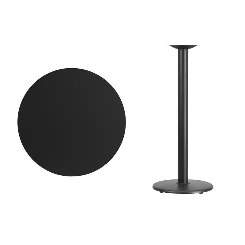 Flash Furniture 30” Round Black Laminate Table Top with 18” Round Bar Height Table Base – XU-RD-30-BLKTB-TR18B-GG Discount