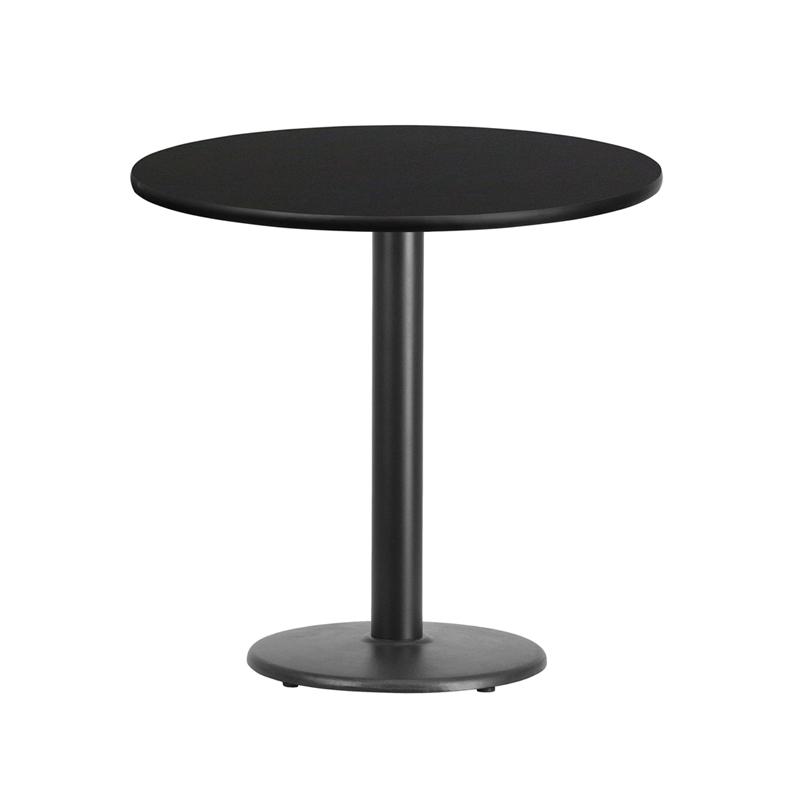 Flash Furniture 30” Round Black Laminate Table Top with 18” Round Table Height Base – XU-RD-30-BLKTB-TR18-GG Fashion