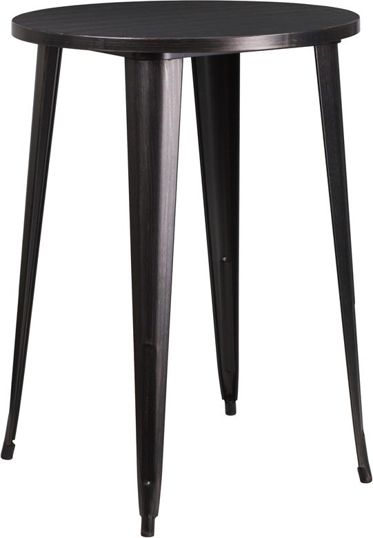 Flash Furniture 30” Round Black-Antique Gold Metal Indoor-Outdoor Bar Height Table – CH-51090-40-BQ-GG Online Hot Sale