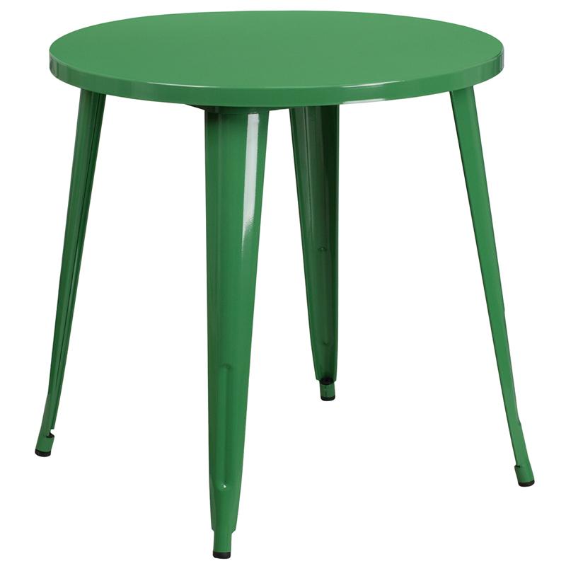 Flash Furniture 30” Round Green Metal Indoor-Outdoor Table – CH-51090-29-GN-GG Online now