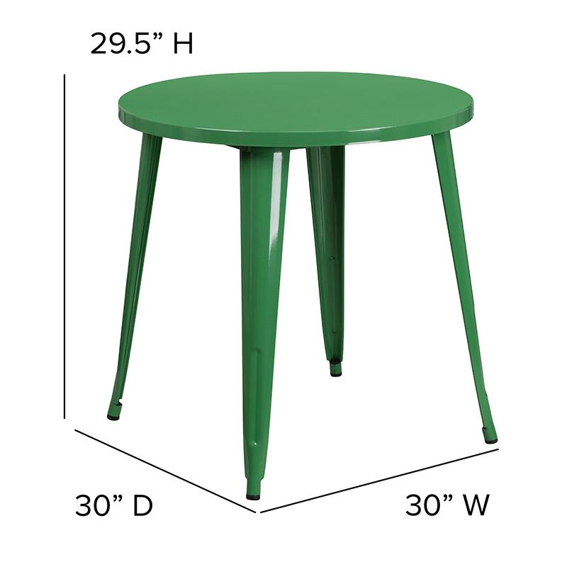 Flash Furniture 30” Round Green Metal Indoor-Outdoor Table – CH-51090-29-GN-GG Online now