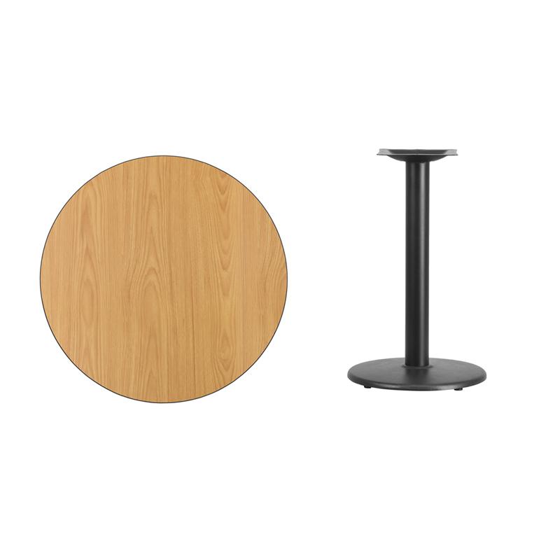 Flash Furniture 30” Round Natural Laminate Table Top with 18” Round Table Height Base – XU-RD-30-NATTB-TR18-GG Sale