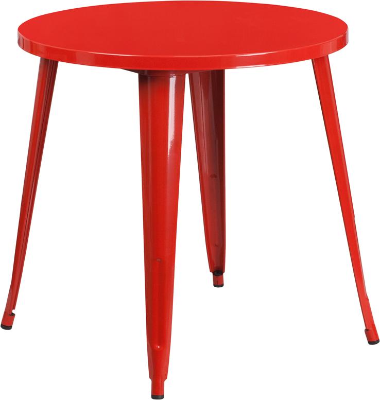 Flash Furniture 30” Round Red Metal Indoor-Outdoor Table – CH-51090-29-RED-GG Online now