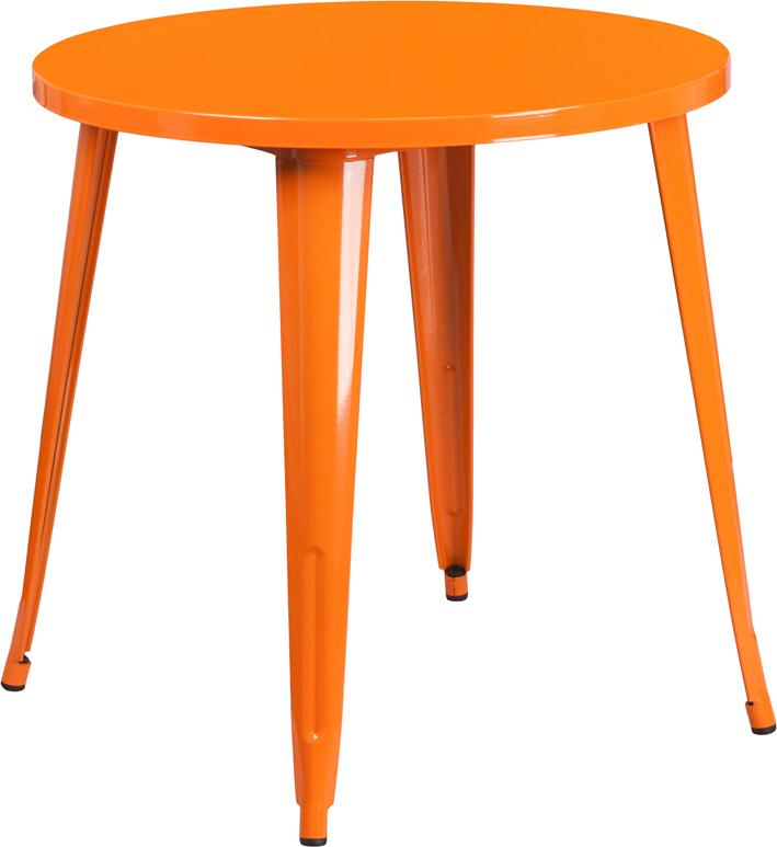 Flash Furniture 30” Round Orange Metal Indoor-Outdoor Table – CH-51090-29-OR-GG Online