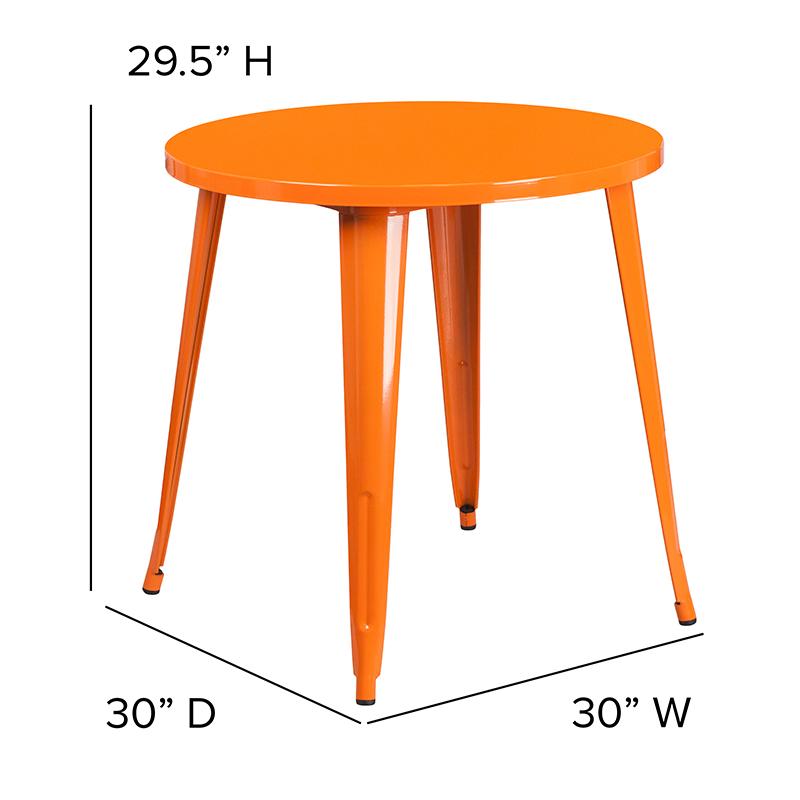 Flash Furniture 30” Round Orange Metal Indoor-Outdoor Table – CH-51090-29-OR-GG Online