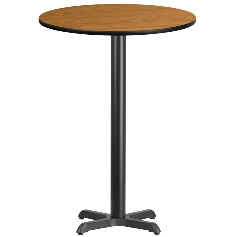 Flash Furniture 30” Round Natural Laminate Table Top with 22” x 22” Bar Height Table Base – XU-RD-30-NATTB-T2222B-GG Discount