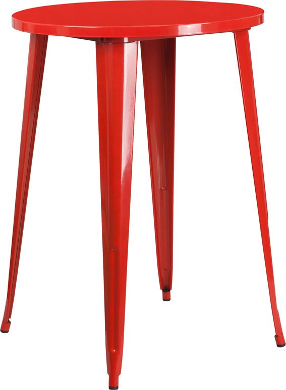 Flash Furniture 30” Round Red Metal Indoor-Outdoor Bar Height Table – CH-51090-40-RED-GG Supply