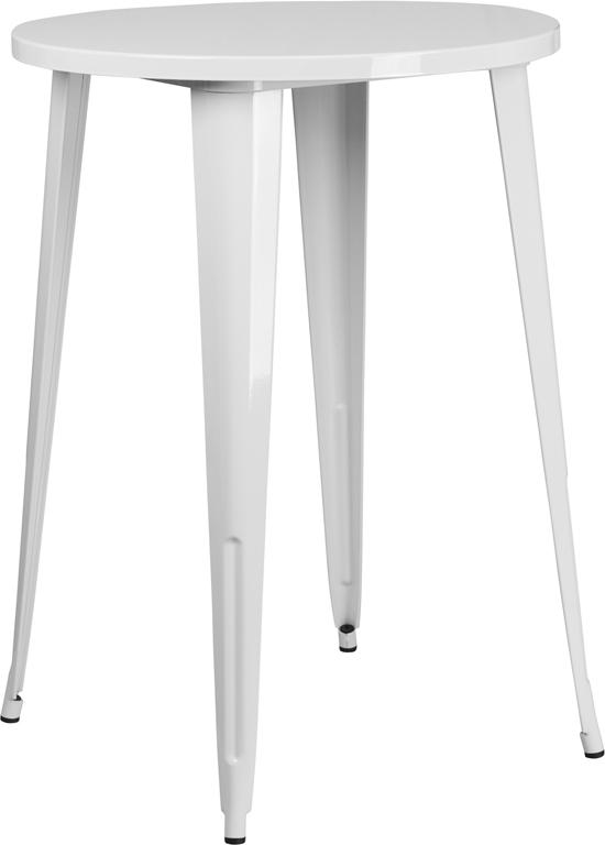 Flash Furniture 30” Round White Metal Indoor-Outdoor Bar Height Table – CH-51090-40-WH-GG Online now