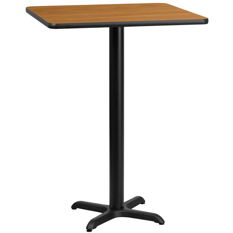 Flash Furniture 30” Square Natural Laminate Table Top with 22” x 22” Bar Height Table Base – XU-NATTB-3030-T2222B-GG Sale